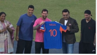 ICC चेयरमैन जय शाह ने मेसी को दी टीम इंडिया की जर्सी और टी20 वर्ल्ड कप टिकट