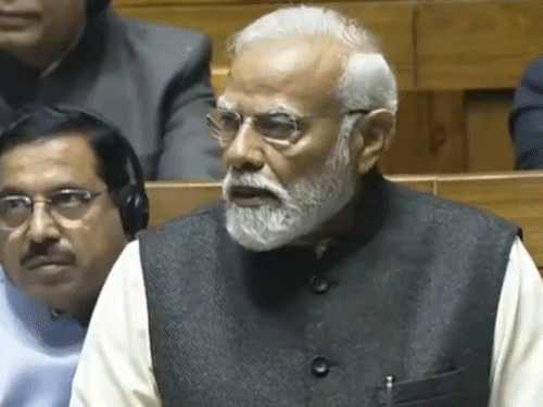 संसद में मोदी का लंबा भाषण