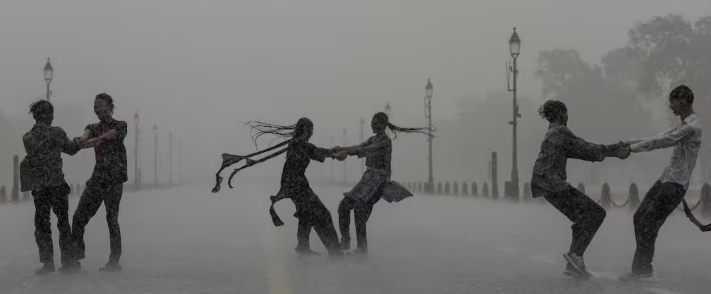 बारिश से सराबोर दिल्ली